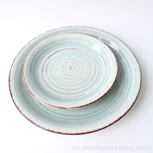 Plato de pintura a mano de venta caliente placas de ensalada de porcelana
